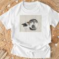 眠れる猫 子猫 このばいれい 日本 美術 絵画 かわいい 墨 Tシャツ 高齢者への贈り物