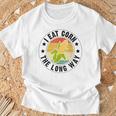 私はトウモロコシを食べます Tシャツ 高齢者への贈り物