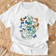 花 蝶々 かわいい フラワー 蝶 アート メンズ レディース 服 母 女性用 おしゃれ Tシャツ 高齢者への贈り物