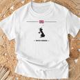 英国の国旗と地図と国の名前 イギリス Tシャツ 高齢者への贈り物
