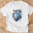 虎のアートワーク 動物園の動物 虎 Tシャツ 高齢者への贈り物