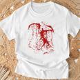 血まみれの傷 ハロウィンコスチューム 血はね けが ゾンビ Tシャツ 高齢者への贈り物