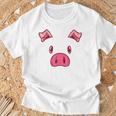 豚の顔 かわいいハロウィン 豚 動物 コスチューム メンズ レディース キッズ Tシャツ 高齢者への贈り物