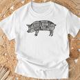 豚肉の部位 面白いtシャツ 豚 ブタ Bbq メンズ おもしろ 面白い 服 オリジナル グッズ ネタ バーベキュー ネタ Tシャツ 高齢者への贈り物