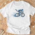 趣味のサイクリストのためのおしゃれな面白いロードバイク猫。 Tシャツ 高齢者への贈り物