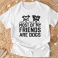 面白い 私の友達のほとんどは犬です ミニチュアシュナウザー Tシャツ 高齢者への贈り物