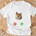 面白いtシャツ 柴犬 着信 イヌ わんこ メンズ 犬好き グッズ かわいい おもしろ 面白い 服 ネタ 長袖tシャツ Tシャツ 高齢者への贈り物