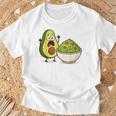 面白いアボカドワカモレ漫画パニック Tシャツ 高齢者への贈り物