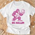 面白いゴリラ遊びバスケットボール ビッグボーラー マネースポーツ Tシャツ 高齢者への贈り物