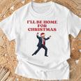 面白いトランプサンタハット、クリスマスに家に帰るよ 長袖tシャツ Tシャツ 高齢者への贈り物