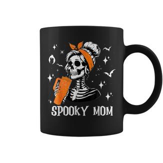 Spooky Mom Groovy Vintage Halloween Spooky Mama Mother Coffee Mug - Monsterry