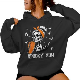 Spooky Mom Groovy Vintage Halloween Spooky Mama Mother Women Hoodie - Monsterry