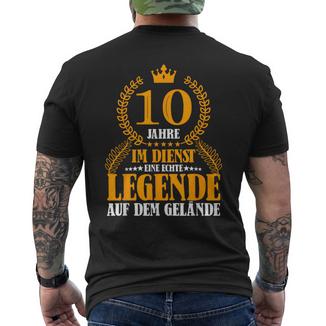 10 Jähriges Dienstjubiläum Firmenjubiläum Arbeitsjubiläum T-Shirt mit Rückendruck - Geschenkecke
