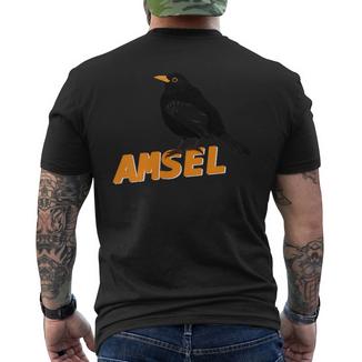 Amselogelogelbeobachteringvogel Biologe Ornithologe T-Shirt mit Rückendruck - Geschenkecke