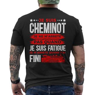 Cheminot Je Ne M'arrete Humour Train Ouvrier Homme Cadeau T-shirt imprimé au dos - Cadeauxyz