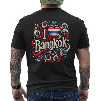 Damen Thailand Ich Liebe Bangkok Mit-Ausschnitt T-Shirt mit Rückendruck - Geschenkecke