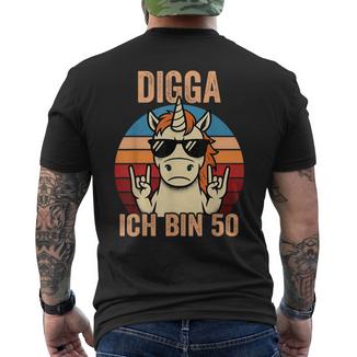 Digga Ich Bin 50 50 Geburtstag Mann T-Shirt mit Rückendruck - Geschenkecke
