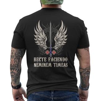 Geschichtepruchtempelritter Krieger Ritter Kreuzritter T-Shirt mit Rückendruck - Geschenkecke