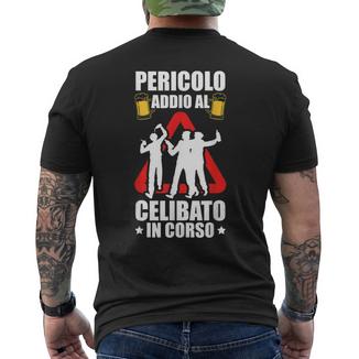 Herren Auf Wiedersehen Zölibatär Er Braut Wir Trinken Nur Team Bräutigam T-Shirt mit Rückendruck - Geschenkecke