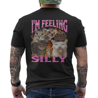 I'm Feelingilly Cat Meme Bootleg Grafik T-Shirt mit Rückendruck - Geschenkecke