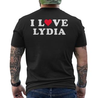 J'aime Lydia Petite Amie Et Petit Ami Faisant Correspondre Le Nom Lydia T-shirt imprimé au dos - Cadeauxyz
