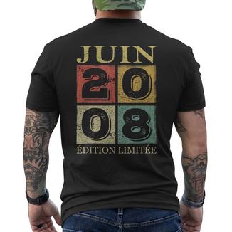 Juin 2008 17 Ans Cadeau Anniversaire Garçon Juin 2008 T-shirt imprimé au dos - Cadeauxyz
