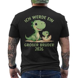 Kinder Großer Bruder 2026Erkündung Dinosaurier Dino Überraschung T-Shirt mit Rückendruck - Geschenkecke