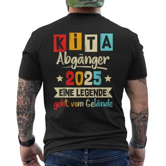 Kita Abgänger 2025Chulkind Einschulungchule Letzter Tag T-Shirt mit Rückendruck - Geschenkecke