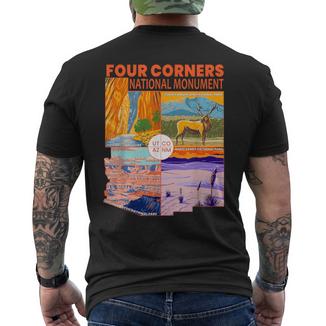 Monument National Four Corners Avec Parcs Nationaux Rétro T-shirt imprimé au dos - Cadeauxyz