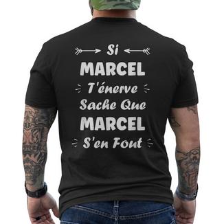 Nomi Marcel T'énerve Humour Prénom Marcel T-shirt imprimé au dos - Cadeauxyz