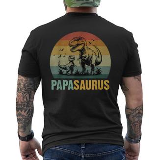 Papaaurus Con Figlio Trex Divertente Papà Dinosauro Festa Del Papà T-shirt da uomo con stampa posteriore - Novitaregali