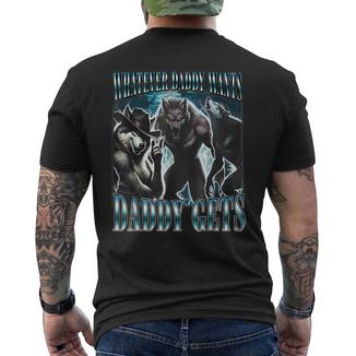Qualunque Cosa Papàuole Papà Ottiene Divertenteigma Alpha Wolf Meme T-shirt da uomo con stampa posteriore - Novitaregali