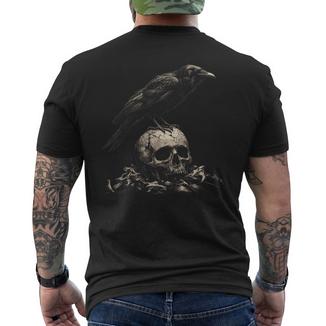 Raven Onkull Gothic Rabe Krähe Okkult Witchcraft Horror T-Shirt mit Rückendruck - Geschenkecke