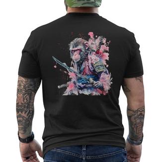 Singe Deamouraï Japonais Ninjainge D'art Japonais T-shirt imprimé au dos - Cadeauxyz