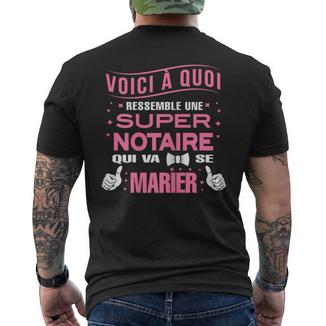 Super Notaire Quiae Marier Evjf Future Mariée T-shirt imprimé au dos - Cadeauxyz