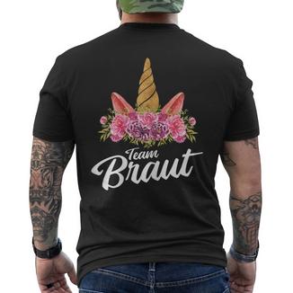 Team Braut Junggesellinnenabschied Jga Einhorn Geschenk T-Shirt mit Rückendruck - Geschenkecke