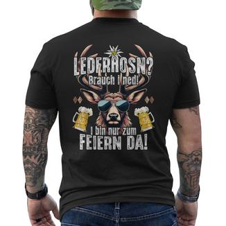 Traditional Leather Trousers Suitable For Oktoberfest S T-Shirt mit Rückendruck - Seseable