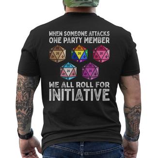 Wenn Jemand Ein Gruppenmitglied Angreift D20 Dice Lgbtq Ally T-Shirt mit Rückendruck - Geschenkecke