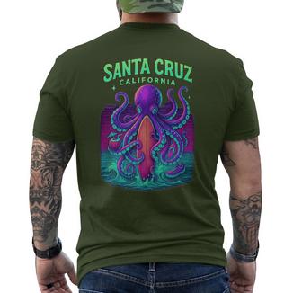 Santa Cruz Kalifornien Beachurferkater T-Shirt mit Rückendruck - Geschenkecke
