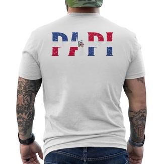 Papi Repubblica Dominicana Bandiera Festa Del Papà Orgoglio Patriottico T-shirt da uomo con stampa posteriore - Novitaregali