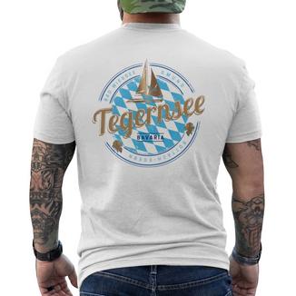 Tegernsee Bayern Deutschland Retroegelschiffintage T-Shirt mit Rückendruck - Geschenkecke