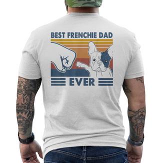 Vintage Best Frenchie Dad Ever Bulldog Francese Papà Natale T-shirt da uomo con stampa posteriore - Novitaregali