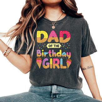 Dad Of The Birthday Girl Family Ice Cream Festa Del Papà T-shirt comoda oversize da donna - Novitaregali