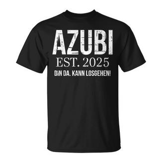 Azubi Geschenke -Erwachsenechwarz Kurzarm Azubi 2025Pruch Ausbildung 2025 Motiv T-Shirt - Geschenkecke