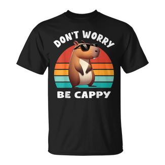 Capybara Capybara Rongeur Dont Be Worry Be Capy Retro Capybara T-Shirt - Cadeauxyz