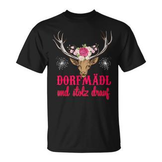 Dorfmädel Undtolz Drauf Landwirt Hirsch Bauernhof Dorffest T-Shirt - Geschenkecke