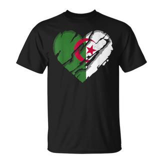 Drapeau Algérie Coeur Algérie Fierté Algérie T-Shirt - Cadeauxyz