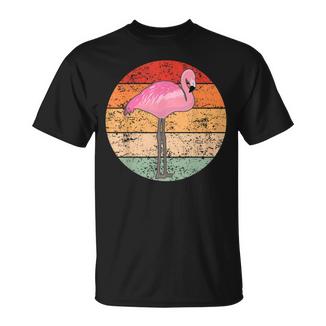 Flamant Rose Amoureux Des Oiseaux Rétrointage T-Shirt - Cadeauxyz