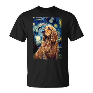 Golden Cockerpaniel In Nottetellata Pittura Cane Mamma Papà Maglietta - Novitaregali