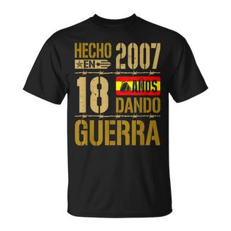 Hecho En 2007 Cumpleaños 18 Años Bandera España Hombre Camiseta unisex - Regaloses
